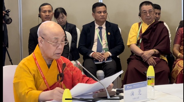 Hòa thượng Diễn Giác, Chủ tịch Hiệp hội Phật giáo Trung Quốc phát biểu tại phiên hội thảo Hòa thượng Diễn Giác, Chủ tịch Hiệp hội Phật giáo Trung Quốc phát biểu tại phiên hội thảo