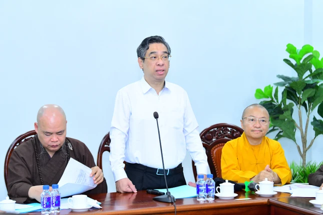 Phó Bí thư Thành ủy TP.HCM Nguyễn Phước Lộc đánh giá cao sự chủ động của Giáo hội trong quá trình tiếp nhận, lên kế hoạch tổ chức Đại lễ Vesak 2025