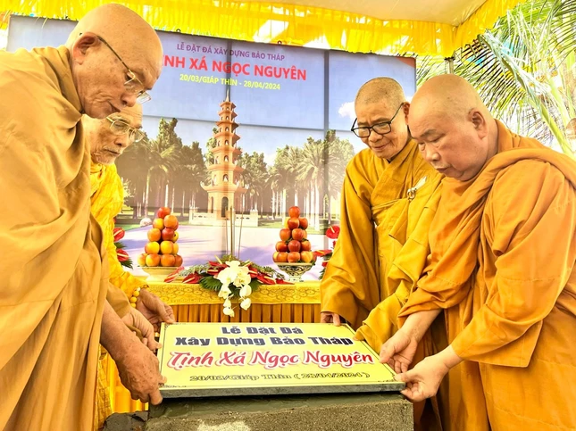 Chính thức đặt đá xây dựng bảo tháp cố Trưởng lão Hoà thượng Thích Giác Thanh tại tịnh xá Ngọc Nguyên