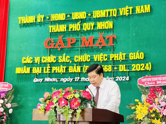 Phó Bí thư Thành ủy, Chủ tịch UBND TP.Quy Nhơn Ngô Hoàng Nam phát biểu