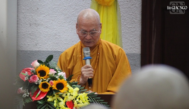 Hòa thượng Viện trưởng Thích Hải Ấn phát biểu cung nghinh