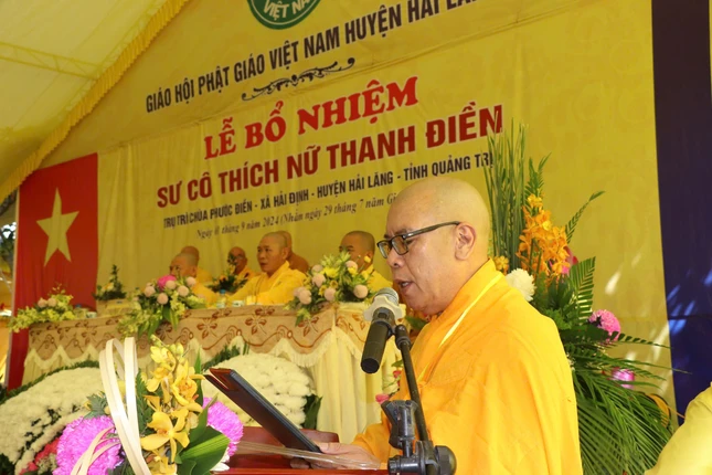 Đại đức Thích Đạo Không công bố quyết định bổ nhiệm trụ trì chùa Phước Điền