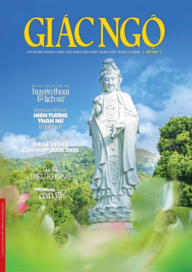 Bìa Báo Giác Ngộ số 1273 - chuyên đề về Bồ-tát Quán Thế Âm - Mỹ thuật: Tống Viết Diễn