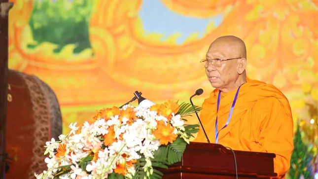 Hòa thượng Thạch Sok Xane phát biểu