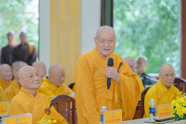 Trưởng lão Hòa thượng Thích Nhật Quang phát biểu - Ảnh: Đăng Huy