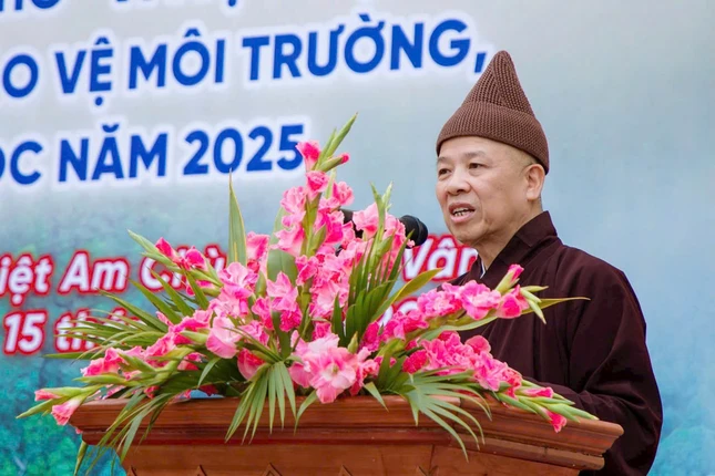 Hòa thượng Thích Thanh Quyết phát biểu tại lễ phát động Hòa thượng Thích Thanh Quyết phát biểu tại lễ phát động