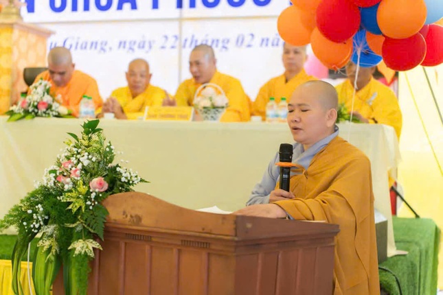 Ni sư Thích nữ Chơn Ân, trụ trì chùa Phước Mỹ phát biểu