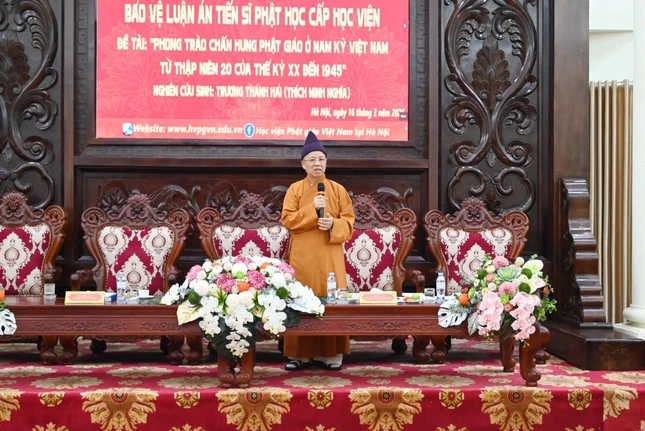 Hòa thượng Thích Thanh Quyết phát biểu đánh giá về luận án