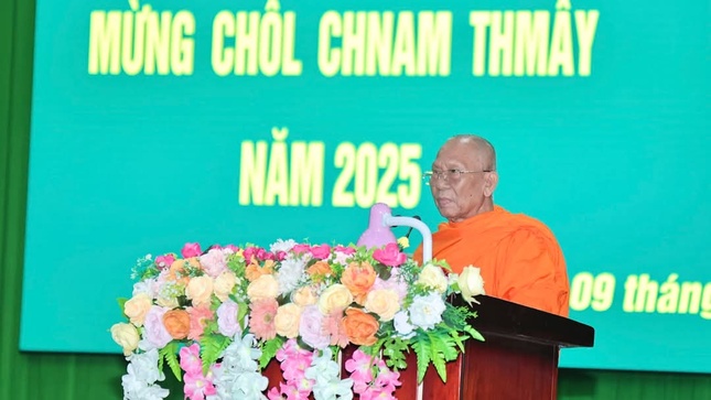 Hòa thượng Thạch Sok Xane phát biểu Hòa thượng Thạch Sok Xane phát biểu