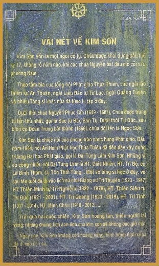 Tự bi của Tùng lâm Kim Sơn - Ảnh: Trung Thiên