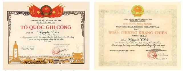 Bằng Tổ quốc ghi công và Huân chương Kháng chiến chống Mỹ hạng Nhất của Đại đức Thích Hành Tuệ - Ảnh Tư liệu