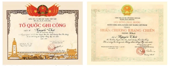 Bằng Tổ quốc ghi công và Huân chương Kháng chiến chống Mỹ hạng Nhất của Đại đức Thích Hành Tuệ - Ảnh Tư liệu