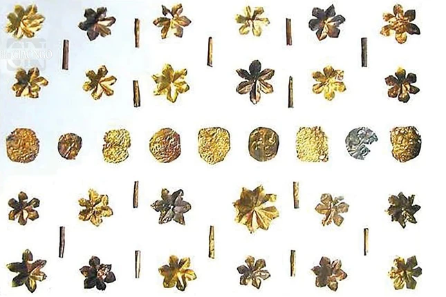 Các báu vật và trang sức được tìm thấy cùng với xá-lợi tại Piprāhwā - Ảnh: The Piprāhwā Project