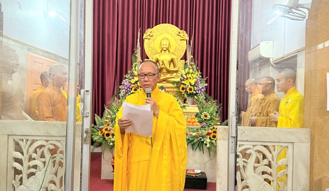 Thượng tọa Thích Hạnh Chánh tuyên đọc Thông điệp Đại lễ Phật đản Phật lịch 2569 của Đại lão Hòa thượng Thích Trí Quảng, Đức Pháp chủ GHPGVN