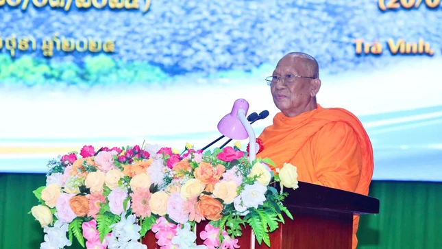 Hòa thượng Thạch Sok Xane phát biểu khai mạc