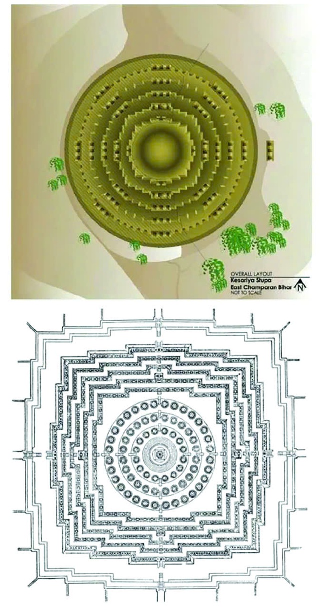 Bảo tháp Kesariya có kiến trúc giống như công trình Borobudur ở Indonesia Bảo tháp Kesariya có kiến trúc giống như công trình Borobudur ở Indonesia