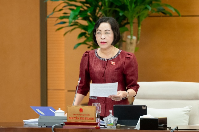 Phó Chủ tịch Quốc hội Nguyễn Thị Thanh phát biểu - Ảnh: Phạm Thắng