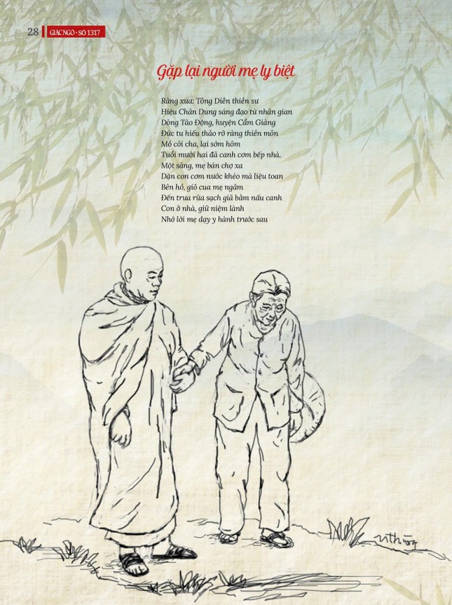 Bài trên Báo Giác Ngộ số đặc biệt Vu lan - Ảnh: Nhuận Thường