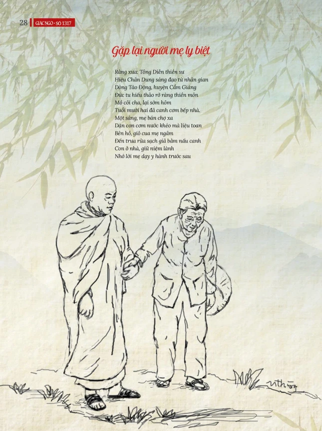 Bài trên Báo Giác Ngộ số đặc biệt Vu lan - Ảnh: Nhuận Thường