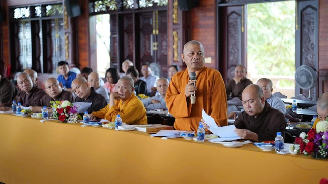 Thượng tọa Thích Đạt Ma Khế Định phát biểu