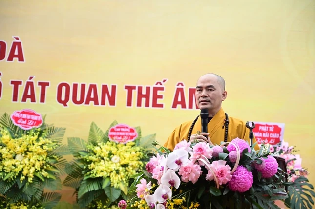 Đại đức Thích Quảng Nghĩa phát biểu