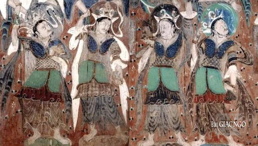 Tứ thiên vương trên bích họa trong hang Mạc Cao, Trung Quốc