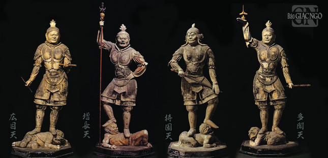 Tượng Tứ thiên vương phụng thờ tại Giới đàn đường của Tōdai-ji, Nhật Bản Tượng Tứ thiên vương phụng thờ tại Giới đàn đường của Tōdai-ji, Nhật Bản