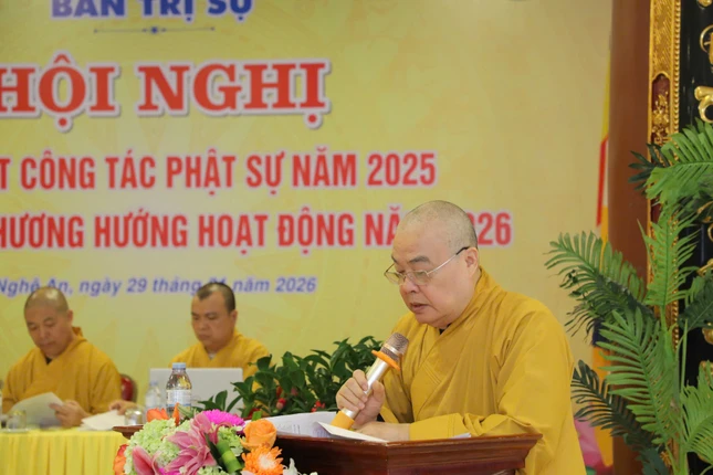 Trưởng lão Hòa thượng Thích Thanh Nhiễu phát biểu khai mạc Trưởng lão Hòa thượng Thích Thanh Nhiễu phát biểu khai mạc