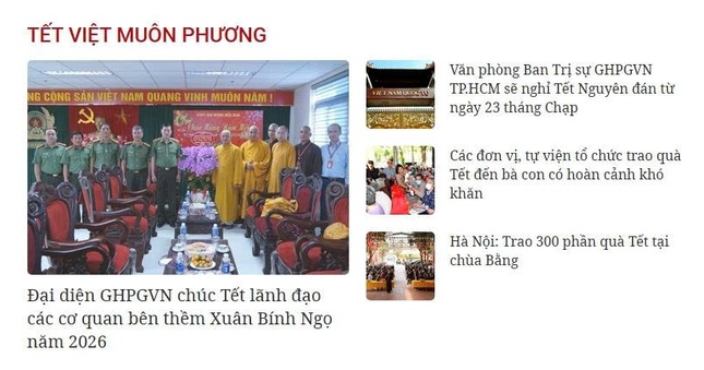 Giao diện mục Tết Việt muôn phương trên Giác Ngộ online