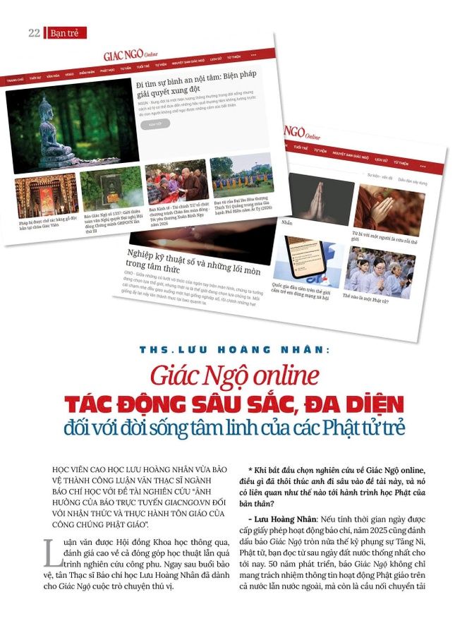 Bài trên Báo Giác Ngộ số 1338 - Thiết kế: Phòng Mỹ thuật BGN/Tống Viết Diễn