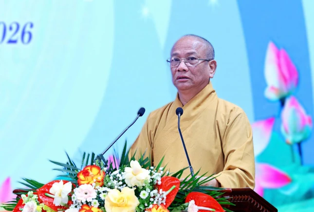 Hòa thượng Thích Quảng Hà phát biểu