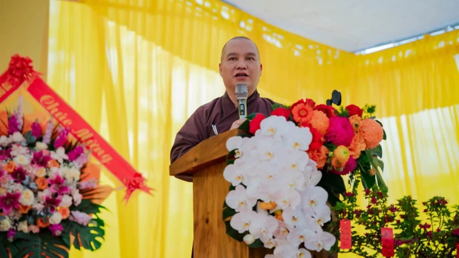 Thượng tọa Thích Đạo Thịnh phát biểu nhận nhiệm vụ