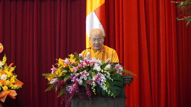 Hòa thượng Thích Quảng Tùng phát biểu