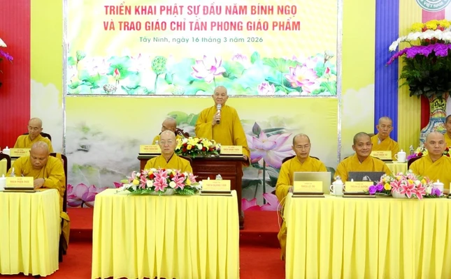 Hòa thượng Thích Minh Thiện phát biểu