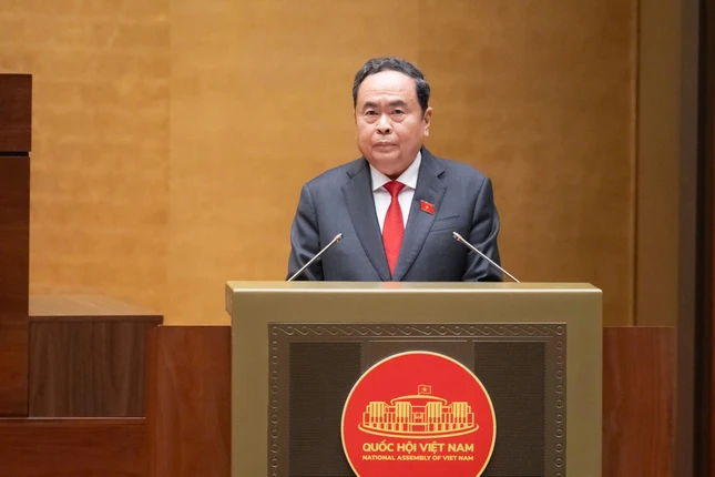 Chủ tịch Quốc hội khóa XVI Trần Thanh Mẫn phát biểu nhậm chức - Ảnh: Gia Hân