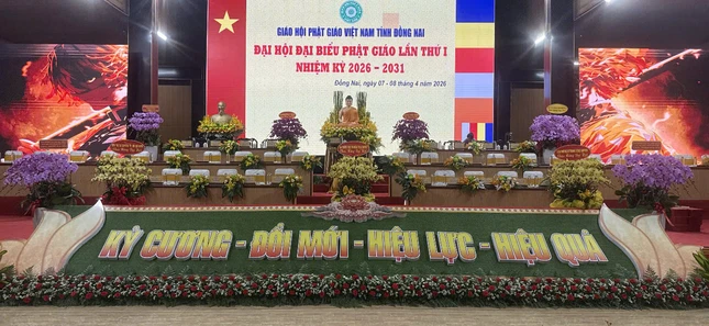 Công tác thiết trí hội trường đã hoàn thiện