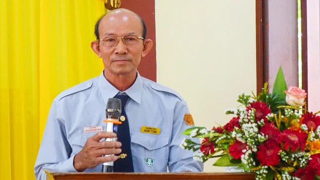 Huynh trưởng cấp Tấn Thị Hoàng Nguyễn Văn Tiên phát biểu khai mạc