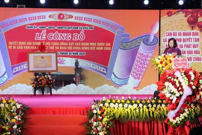 Bà Kiều Thị Nga phát biểu