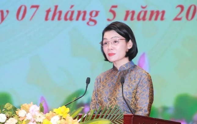 Bà Đỗ Thị Toán phát biểu