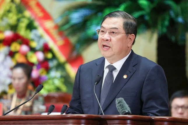 Ủy viên Bộ Chính trị, Phó Thủ tướng Thường trực Chính phủ Phạm Gia Túc phát biểu tại đại hội