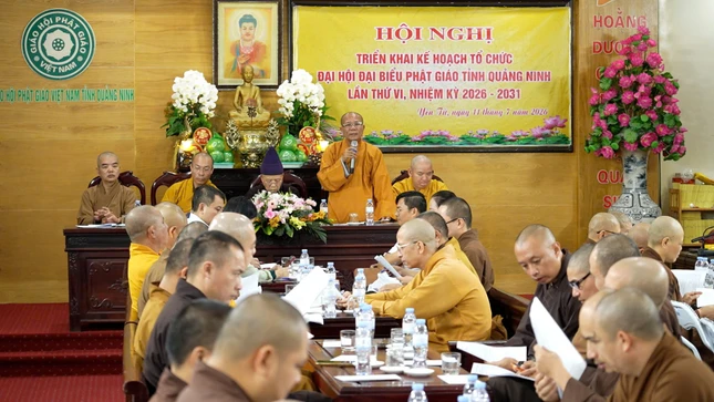 Thượng tọa Thích Đạo Hiển trình bày kế hoạch tổ chức Đại hội đại biểu Phật giáo tỉnh lần thứ VI, nhiệm kỳ 2026-2031 Thượng tọa Thích Đạo Hiển trình bày kế hoạch tổ chức Đại hội đại biểu Phật giáo tỉnh lần thứ VI, nhiệm kỳ 2026-2031