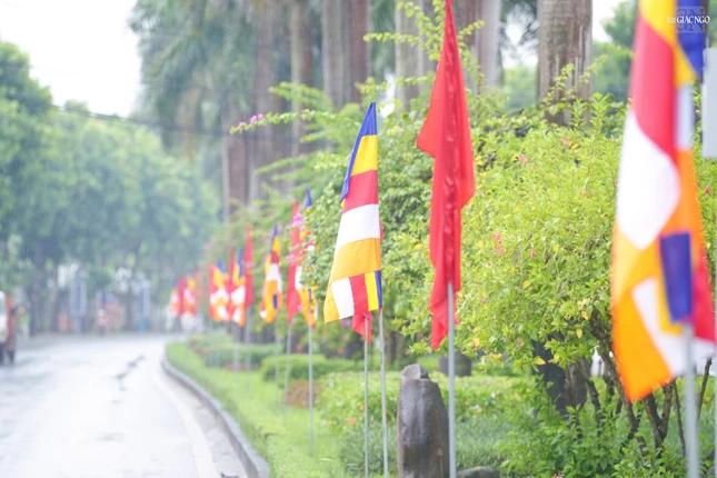 Quốc kỳ, Đạo kỳ treo dọc các con đường dẫn vào Cung Văn hóa Hữu nghị Việt Xô