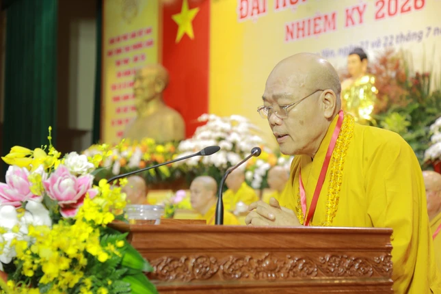 Hòa thượng Thích Thanh Hiện phát biểu khai mạc