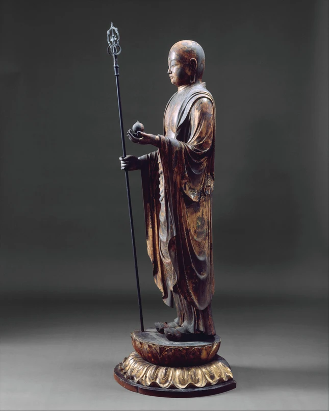 Địa Tạng Đại sĩ, tượng gỗ thếp vàng thời kỳ Kamakura, thế kỷ XII-XIII, Nhật Bản Địa Tạng Đại sĩ, tượng gỗ thếp vàng thời kỳ Kamakura, thế kỷ XII-XIII, Nhật Bản