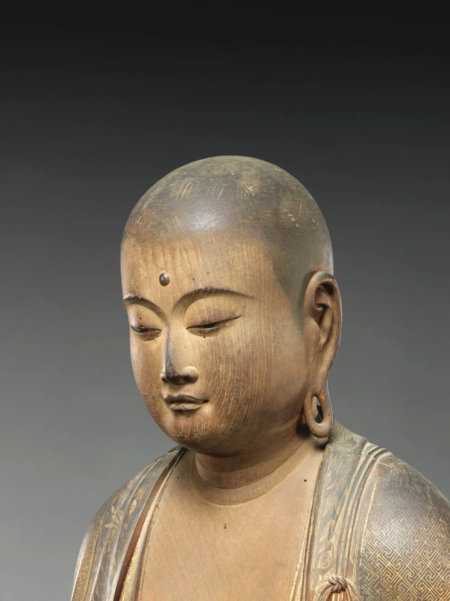 Tôn dung Địa Tạng Đại sĩ, tượng gỗ vẽ vàng, thời kỳ Kamakura, thế kỷ XIV, Nhật Bản Tôn dung Địa Tạng Đại sĩ, tượng gỗ vẽ vàng, thời kỳ Kamakura, thế kỷ XIV, Nhật Bản