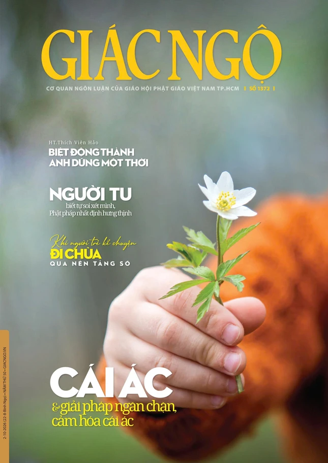 Bìa 1 Báo Giác Ngộ số 1372, phát hành ngày 2-10-2026 - Mỹ thuật: Tống Viết Diễn/BGN