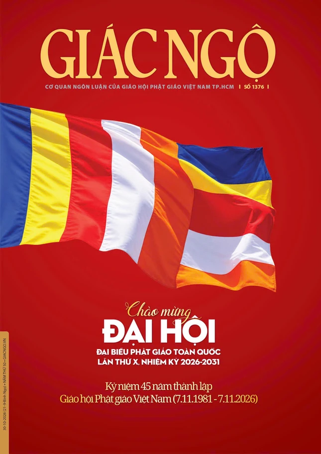 Bìa 1 Báo Giác Ngộ số chuyên đề 1376, phát hành ngày 30-10-2026 - Mỹ thuật: Tống Viết Diễn/BGN Bìa 1 Báo Giác Ngộ số chuyên đề 1376, phát hành ngày 30-10-2026 - Mỹ thuật: Tống Viết Diễn/BGN