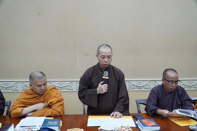 Thượng tọa Thích Quang Thạnh, Phó Viện trưởng kiêm Tổng Thư ký phát biểu