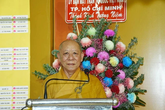 Hòa thượng Thích Huệ Thông, Quyền Trưởng ban Trị sự GHPGVN quận nói ý nghĩa lễ cầu siêu