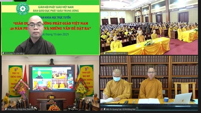 Chư tôn đức Ban Giám hiệu các trường tham dự trực tuyến Chư tôn đức Ban Giám hiệu các trường tham dự trực tuyến